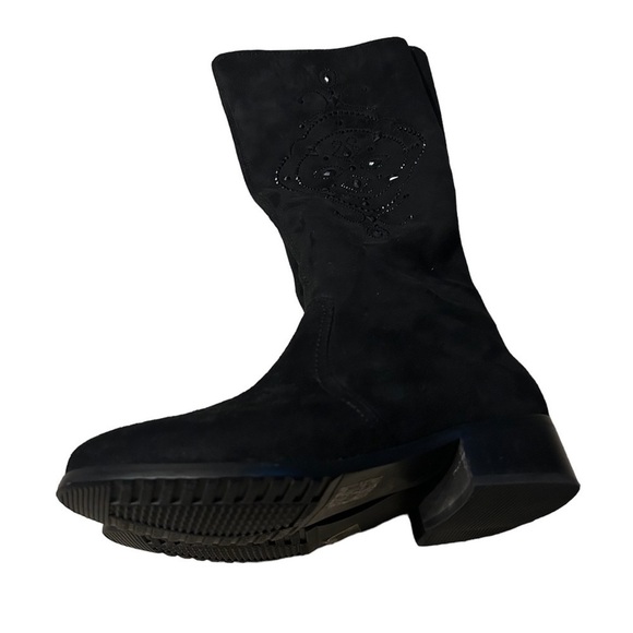 AZURA Italian Black Suede Boots - Picture 1 of 8